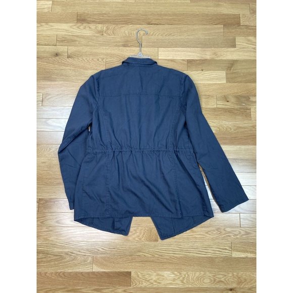 *Caslon Gray Draped Utility Jacket Womens Med Pockets Ties At Waist Casual - Picture 6 of 7